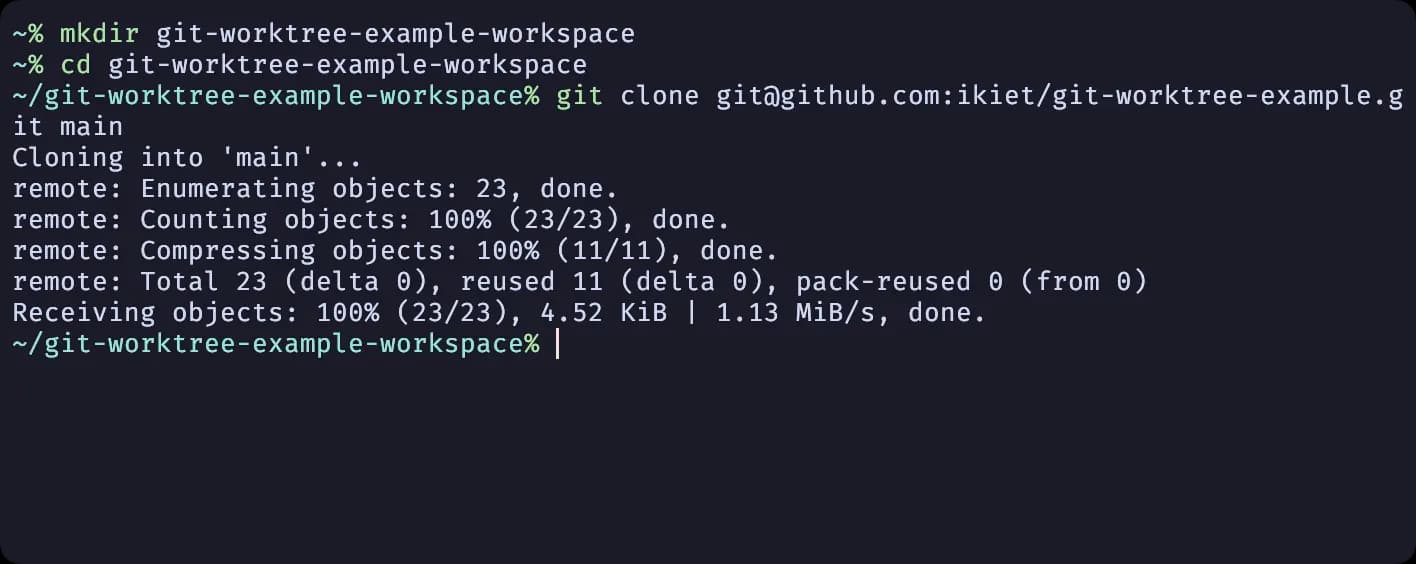 Create workspace and clone